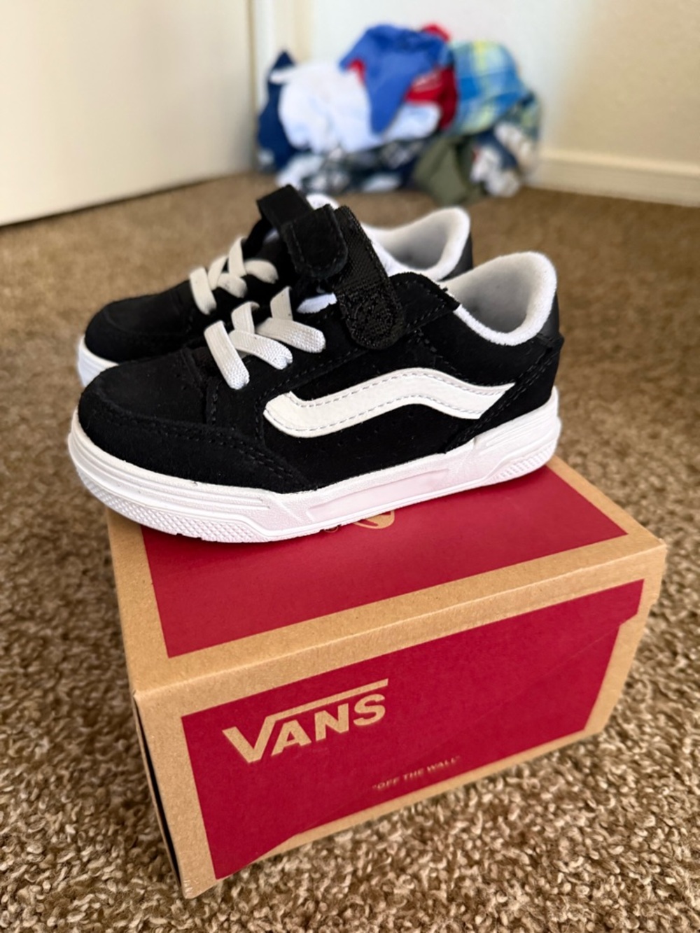 Vans Black and White Kids Low-Top Skate Sneakers
